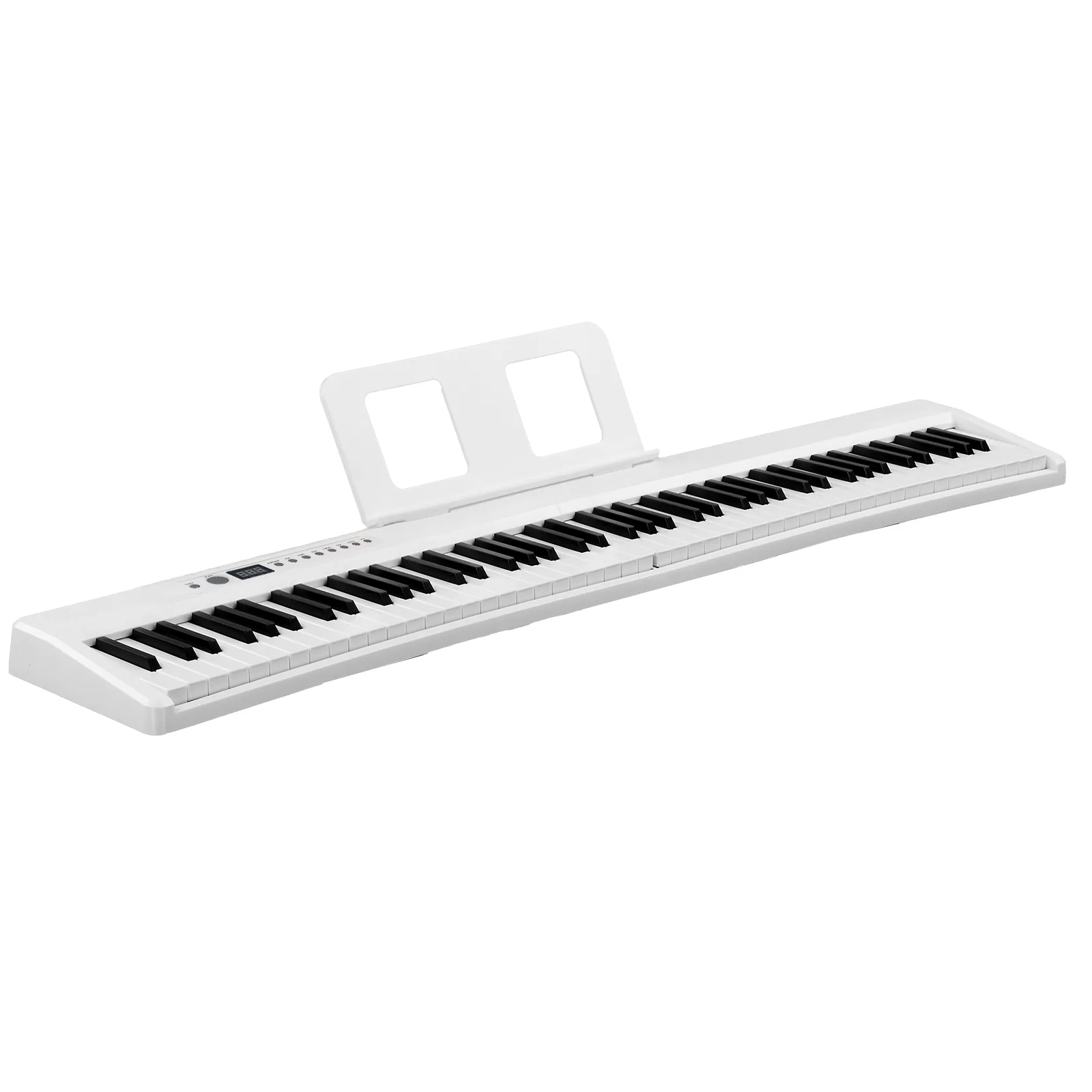GPPS02-106/Y205 88 Key Folding Piano Semi-Weighted Standard Keyboards Digital Piano with MIDI Bluetooth, Handbag,Headphone,for Piano Lover white color