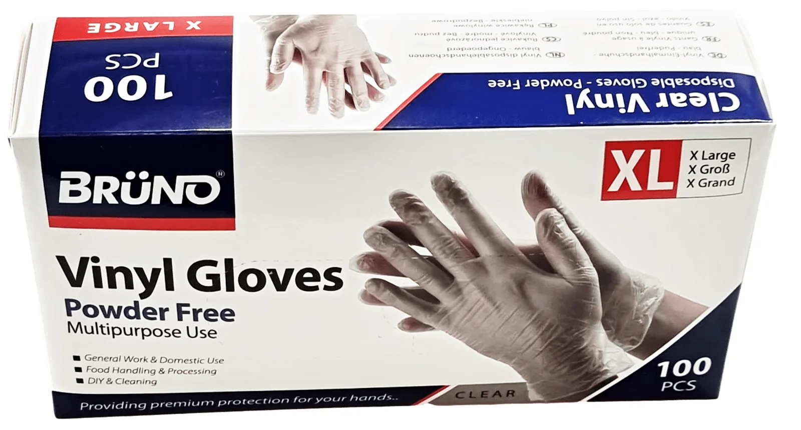 100 x l Disposable Vinyl Clear Examination Gloves Powder Free Latex Free Gloves