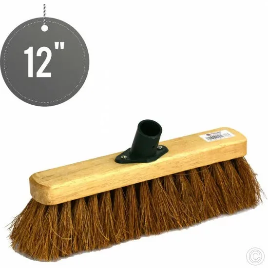 12" Soft Coco Wooden Garden Broom Head