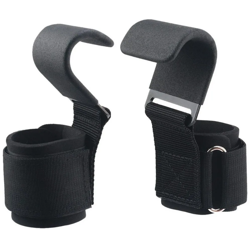 2Pcs Weight Lifting Hooks Gym Training Wrist Support Straps Bar Lifting Grips R