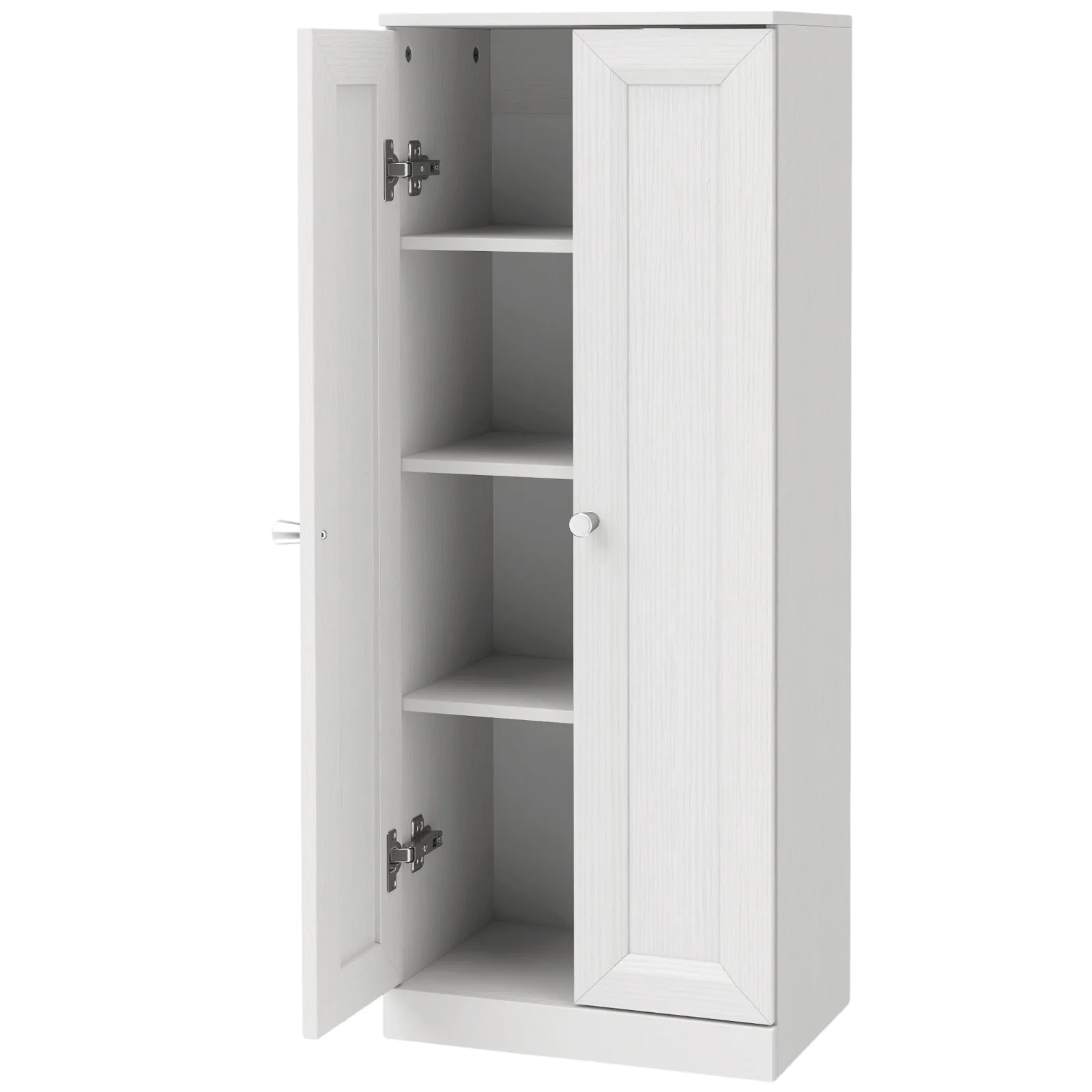 HOMCOM Narrow Bathroom Cabinet, Slim Storage Cabinet with 2 Doors & 4 Tiers, Freestanding Narrow Cupboard