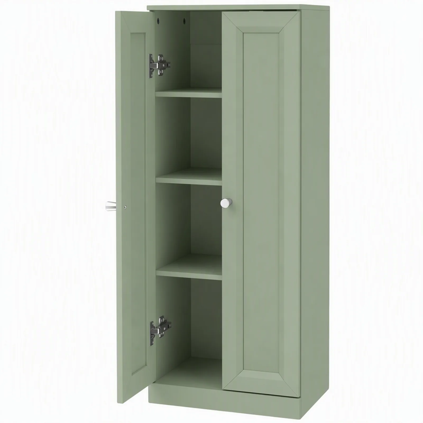 HOMCOM Narrow Bathroom Cabinet, Slim Storage Cabinet with 2 Doors & 4 Tiers, Freestanding Narrow Cupboard