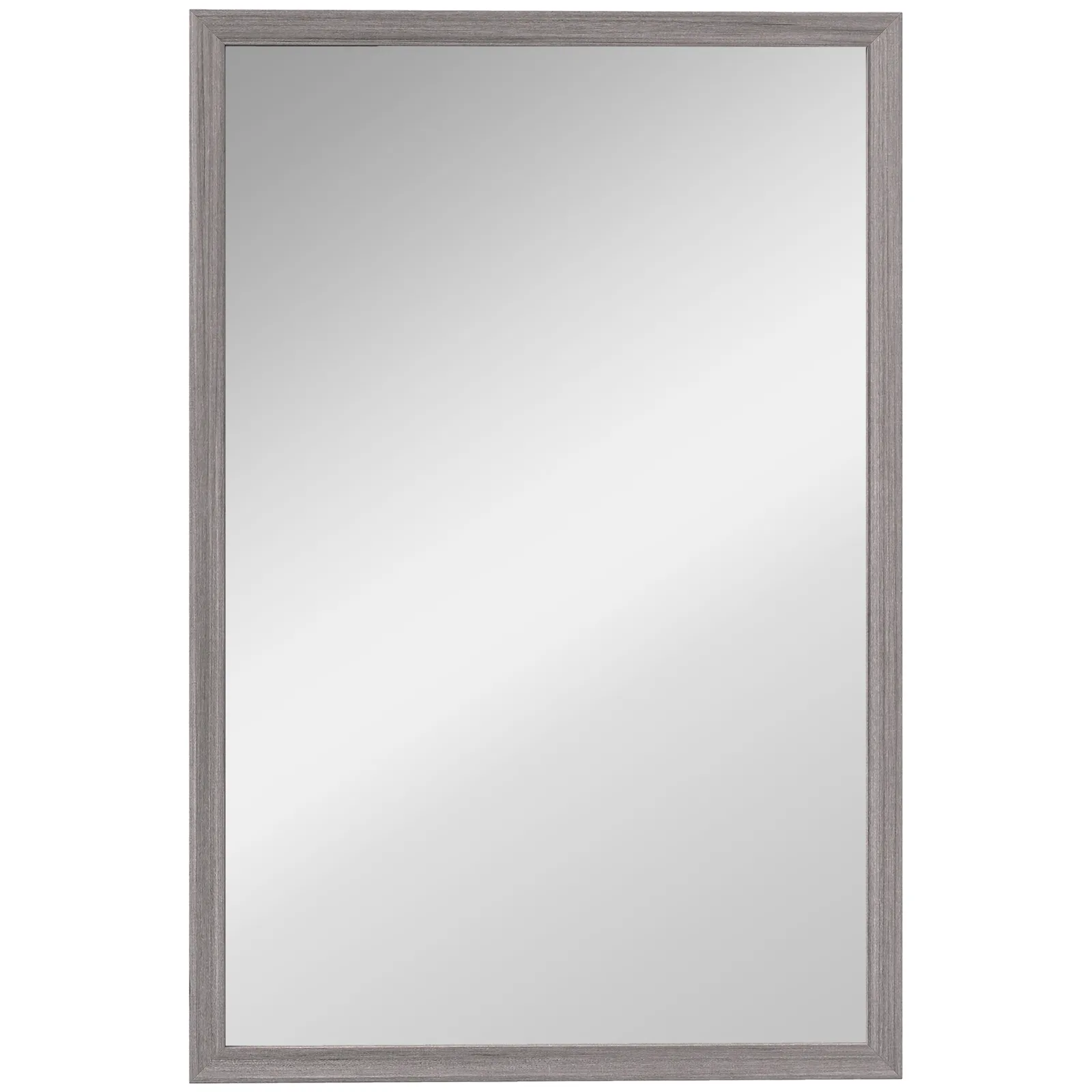 HOMCOM Wall Bathroom Mirror, 40 x 60 cm Wall-Mounted Mirror for Living Room, Bedroom, Hallway, Grey