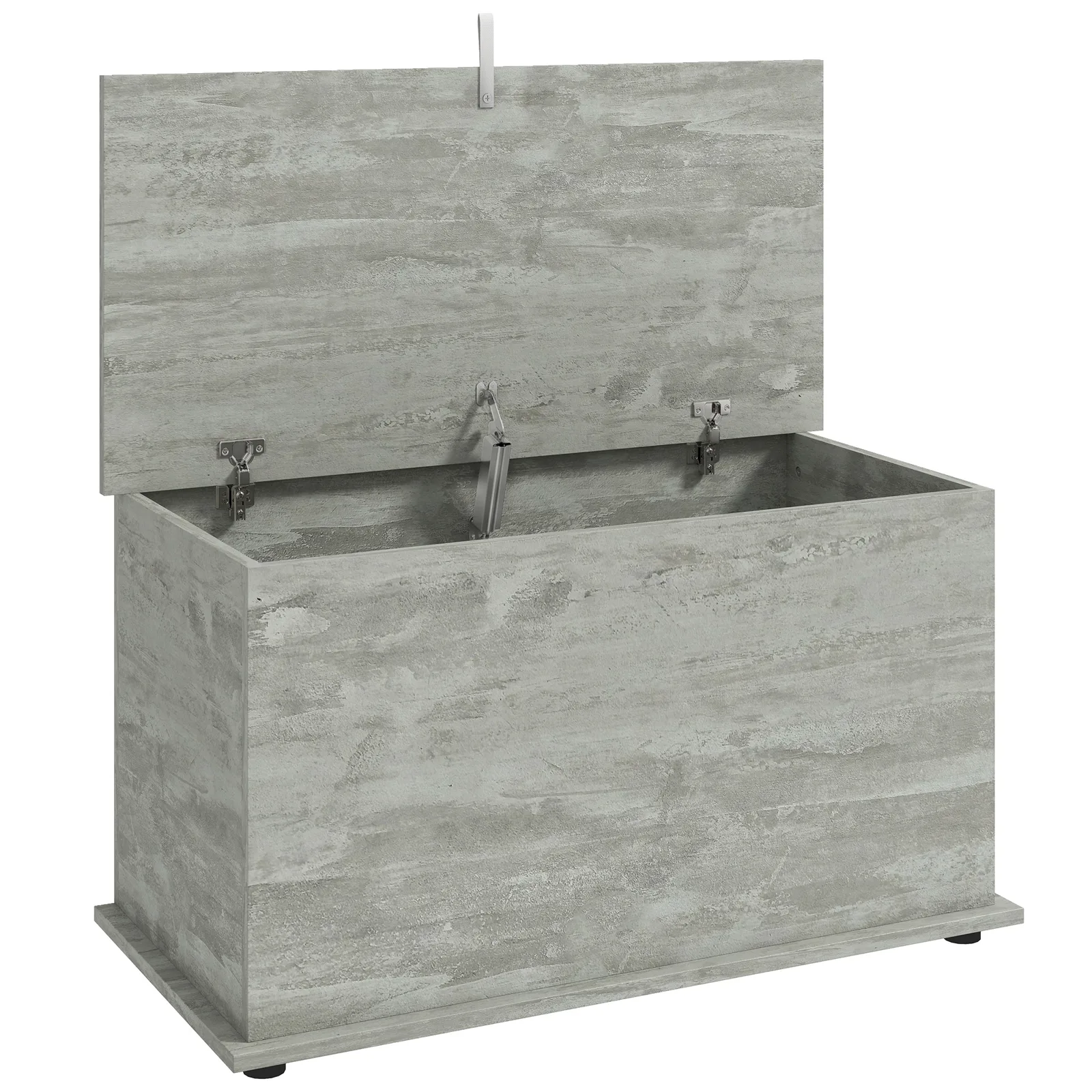 HOMCOM Storage Chest, 102L Blanket Box, Shoe Bench with Safety Hinged Lid, Bed End Bench for Bedroom, 80 x 40 x 45cm, Grey