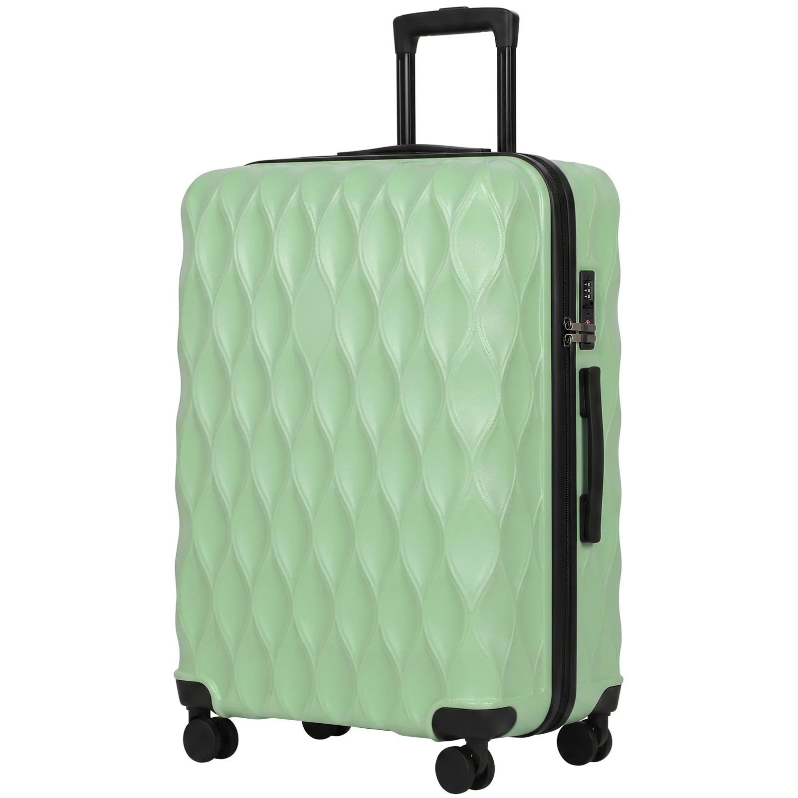 HOMCOM 28Inch Suitcase, ABS Hard Shell Checked Luggage with TSA Lock, Spinner Wheels, Telescopic Handle, Green