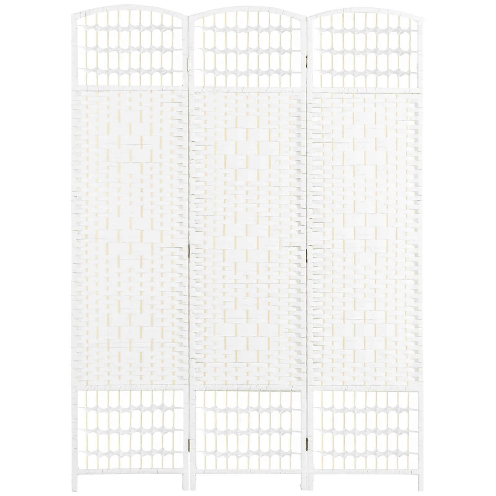 HOMCOM 3 Panel Folding Room Divider, Privacy Screen, Paravent Partition Separator for Living Room, Bedroom, White