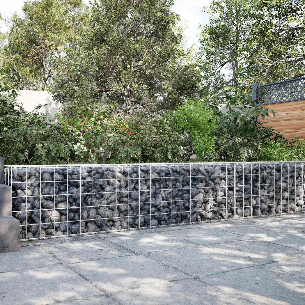 Gabion Basket 3.5 mm Wire 10 x 10 cm Mesh 200 x 50 x 50 cm Silver