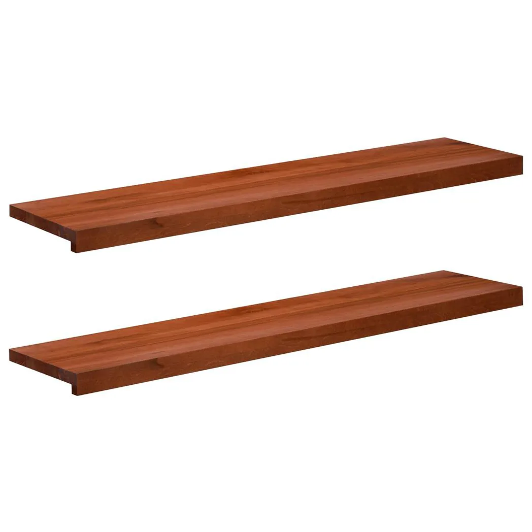 Stair Treads 110 x 30 x 2 cm Brown Solid Beech Wood Set of 2