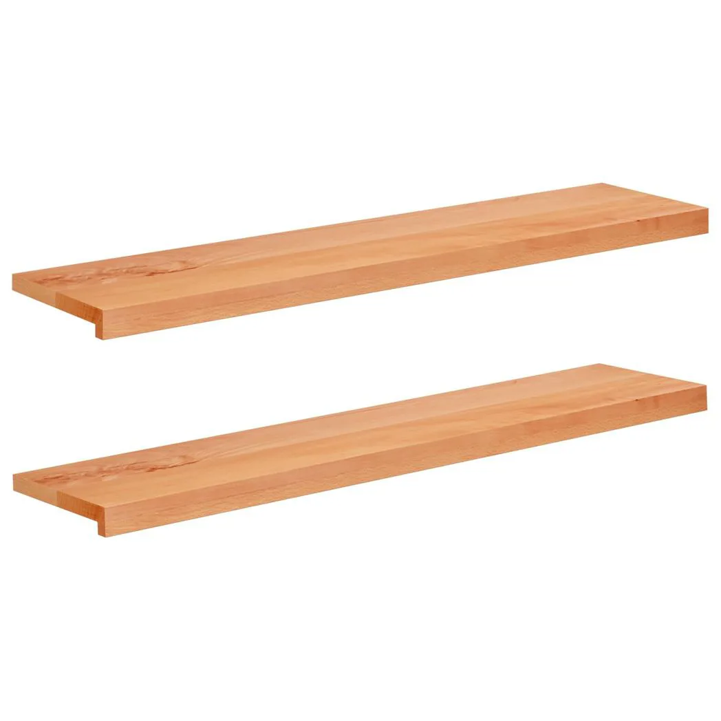 Stair Treads Varnish Solid Beech Wood 120 x 30 x 2 cm Set of 2
