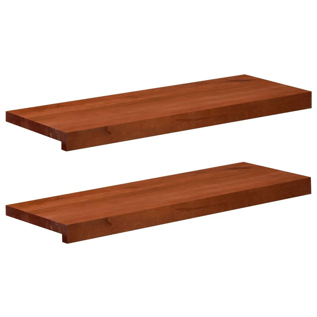 Stair Treads 70 x 30 x 2 cm Brown Solid Beech Wood Set of 2