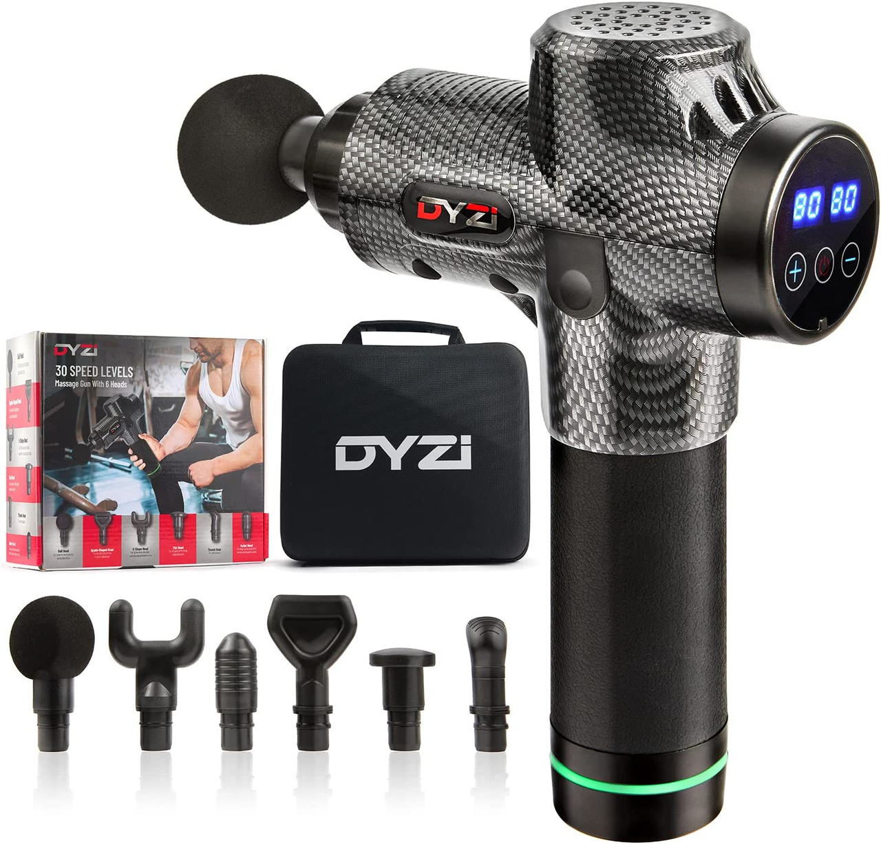 Handheld Dyzi Massage Gun, Percussion Deep Tissue Muscle Body Massager 6 Heads | RecoveryPro UK product image 1