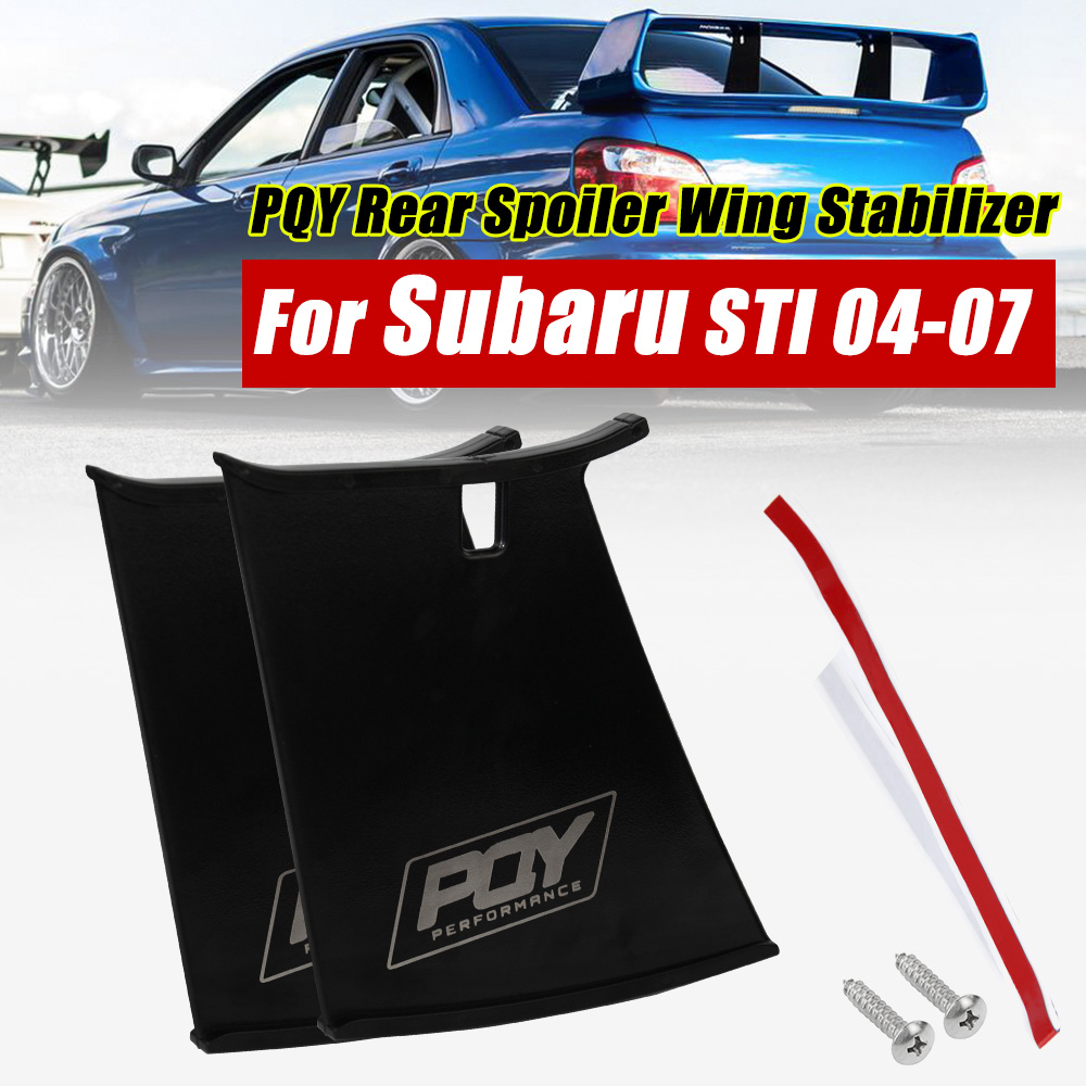 VR - Rear Wing Spoiler Support Stabilizer for Subaru STi 04-07 With PQY Logo VR-WSS01 - view 1