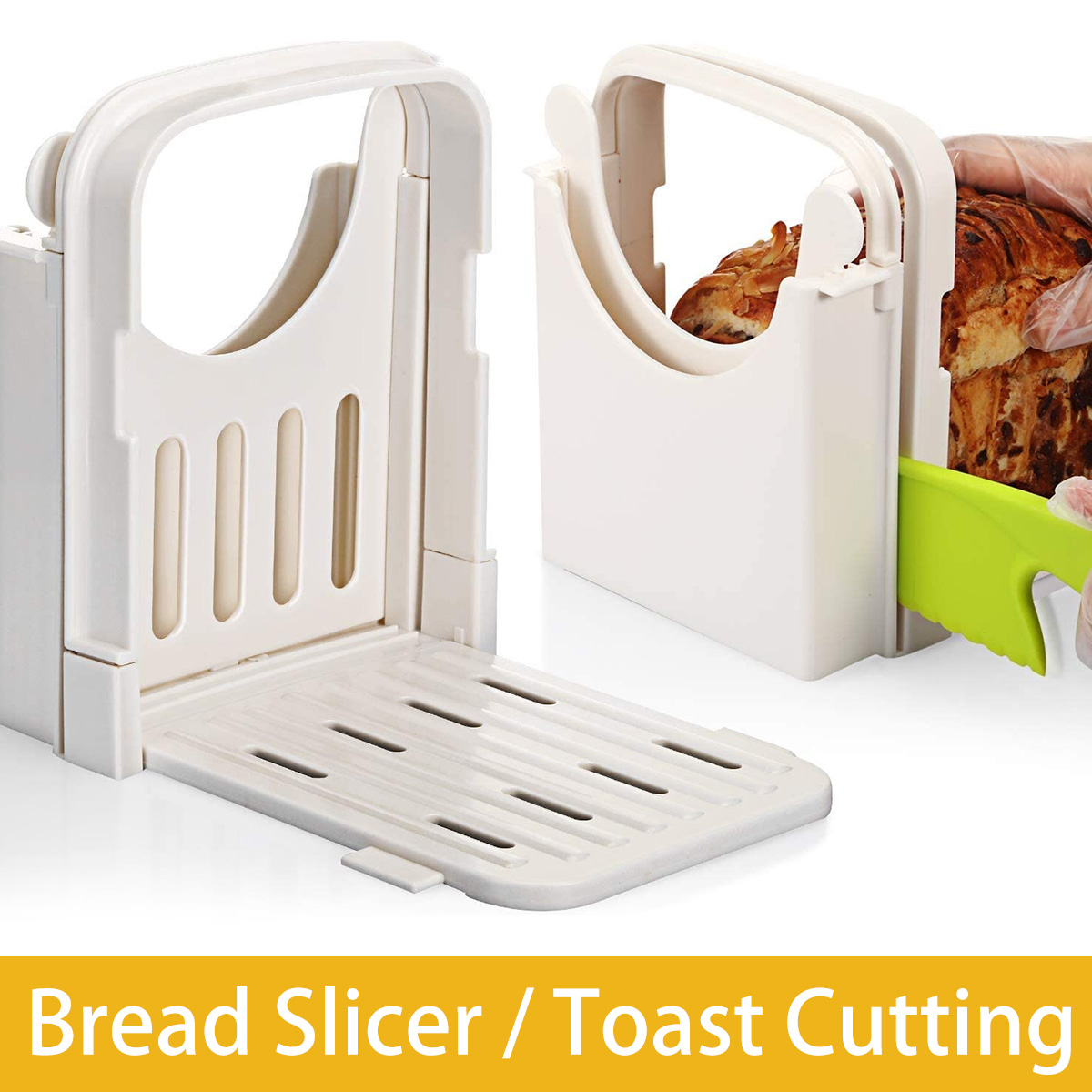 Foldable Toast Bread Slicer Adjustable Plastic Bread Cutting Tools