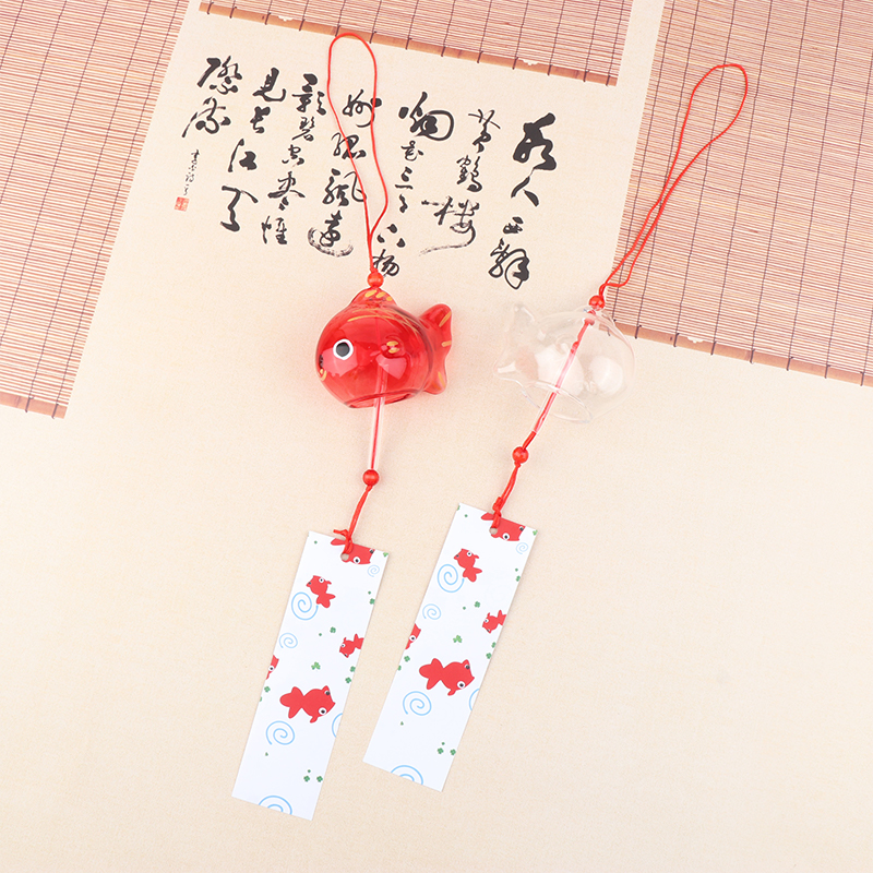 Wind Chime Chimes Japanese Glass  s Style Goldfish Garden Hanging Outdoor Decor Pendant Furin Decorative Fish Ornament
