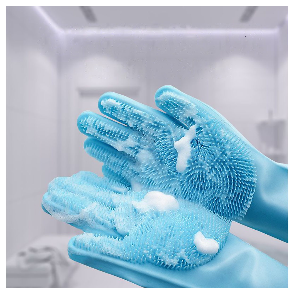 Pet Grooming Cleaning Gloves Dog Cat Bathing Shampoo Glove Scrubber Magic Dishwashing Cleanner Sponge Silicon Hair Removal Glove