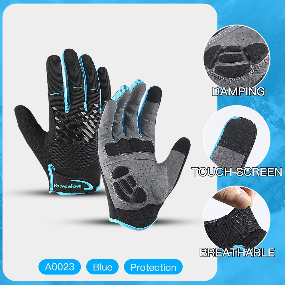 Outdoor MTB Cycling Gloves Full Finger Touchscreen Breathable Anti-sweat Shockproof Motorcycle Gloves Men Hiking Mountaineering