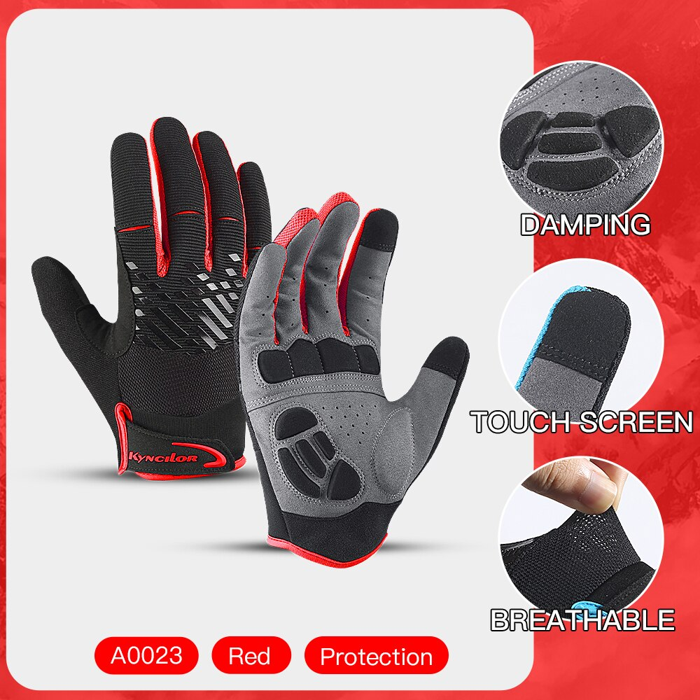 Outdoor MTB Cycling Gloves Full Finger Touchscreen Breathable Anti-sweat Shockproof Motorcycle Gloves Men Hiking Mountaineering
