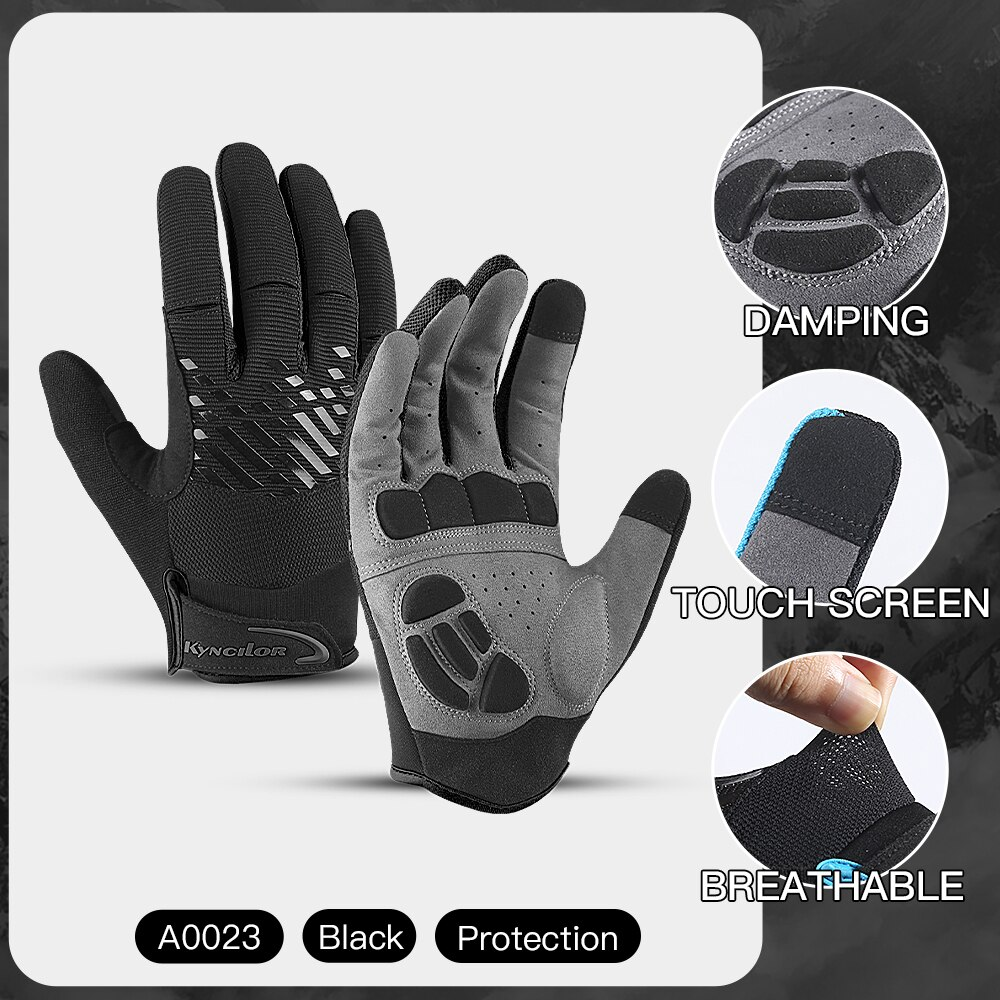 Outdoor MTB Cycling Gloves Full Finger Touchscreen Breathable Anti-sweat Shockproof Motorcycle Gloves Men Hiking Mountaineering