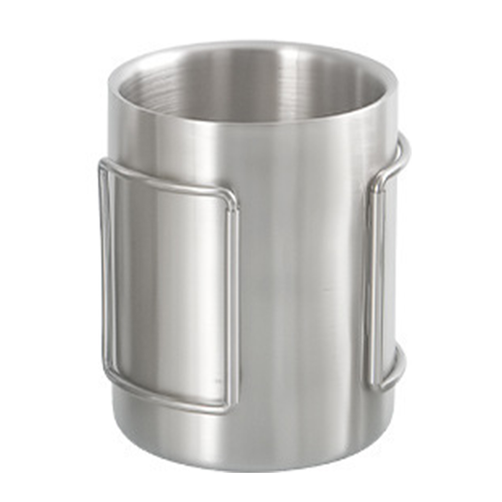 Camping Cup 200ml/300ml/400ml Stainless Steel Water Cup Tea Cup Coffee Mug with Foldable Handles for Outdoor Camping Backpacking