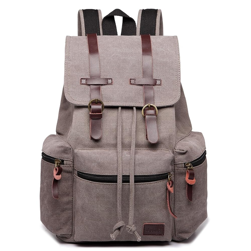 Canvas Backpack Unisex Vintage Rucksack School Bag Casual Daypack for Women Men Boys Girls Outdoor Travel Hiking Camping